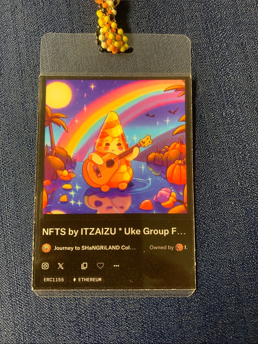 NFTs by ITZAIZU Colorful Rainbow Candy Corn Character Acrylic Badge - UKE Group